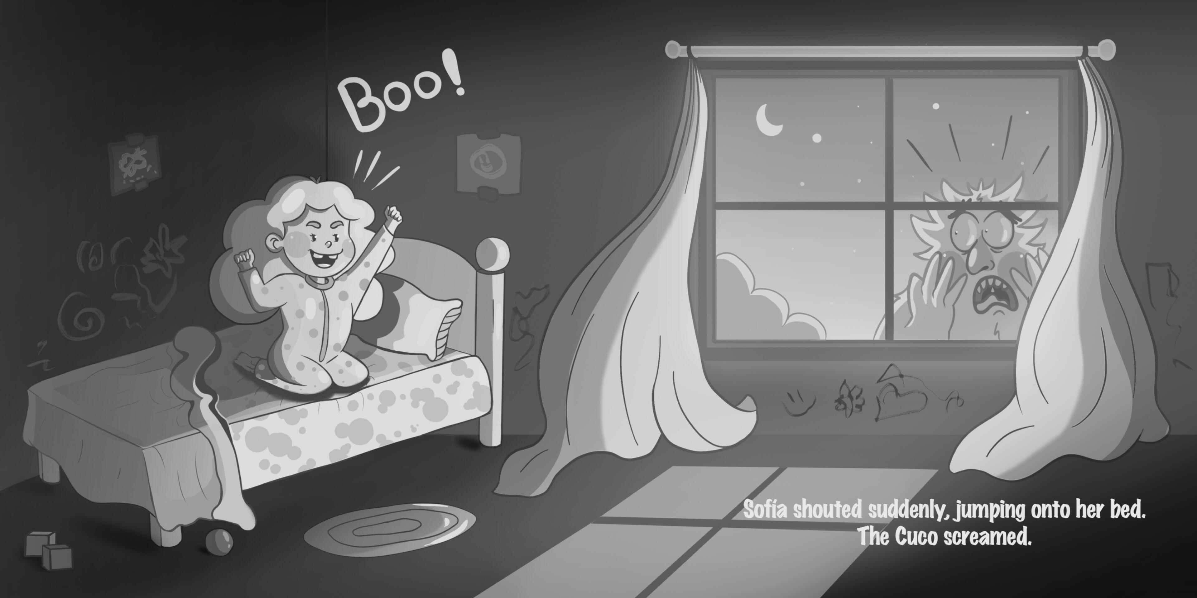 The Cuco who was afraid Black and white interior spreads